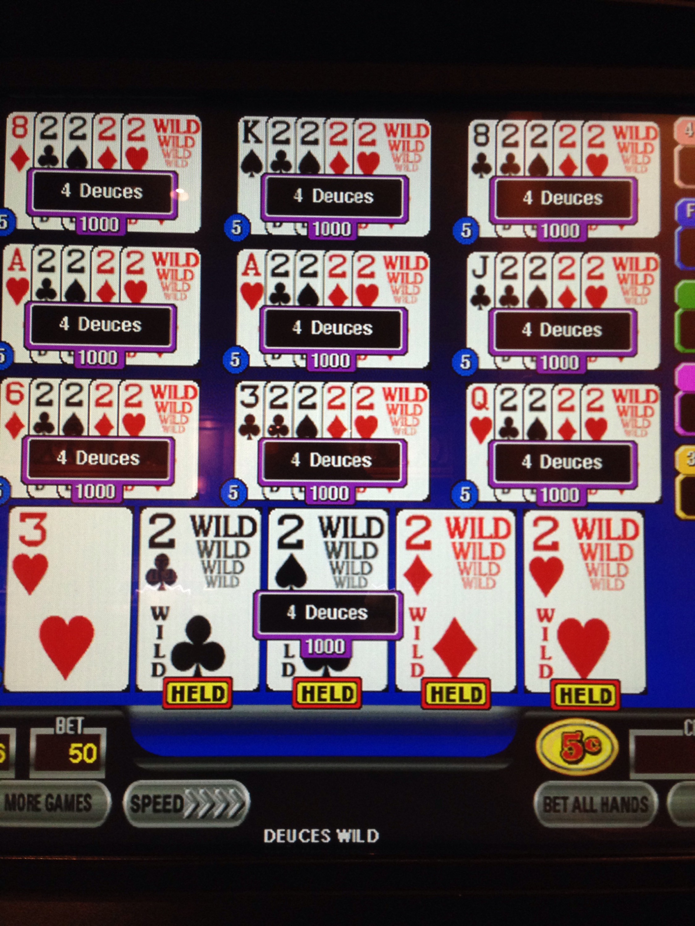 Video poker slot machines